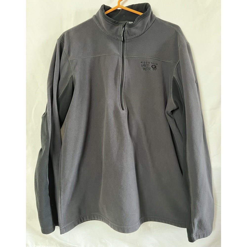 Mountain Hard Wear Pullover Jacket Mens Gray XL 1/2 Zip Fleece Outdoor Hiking‎